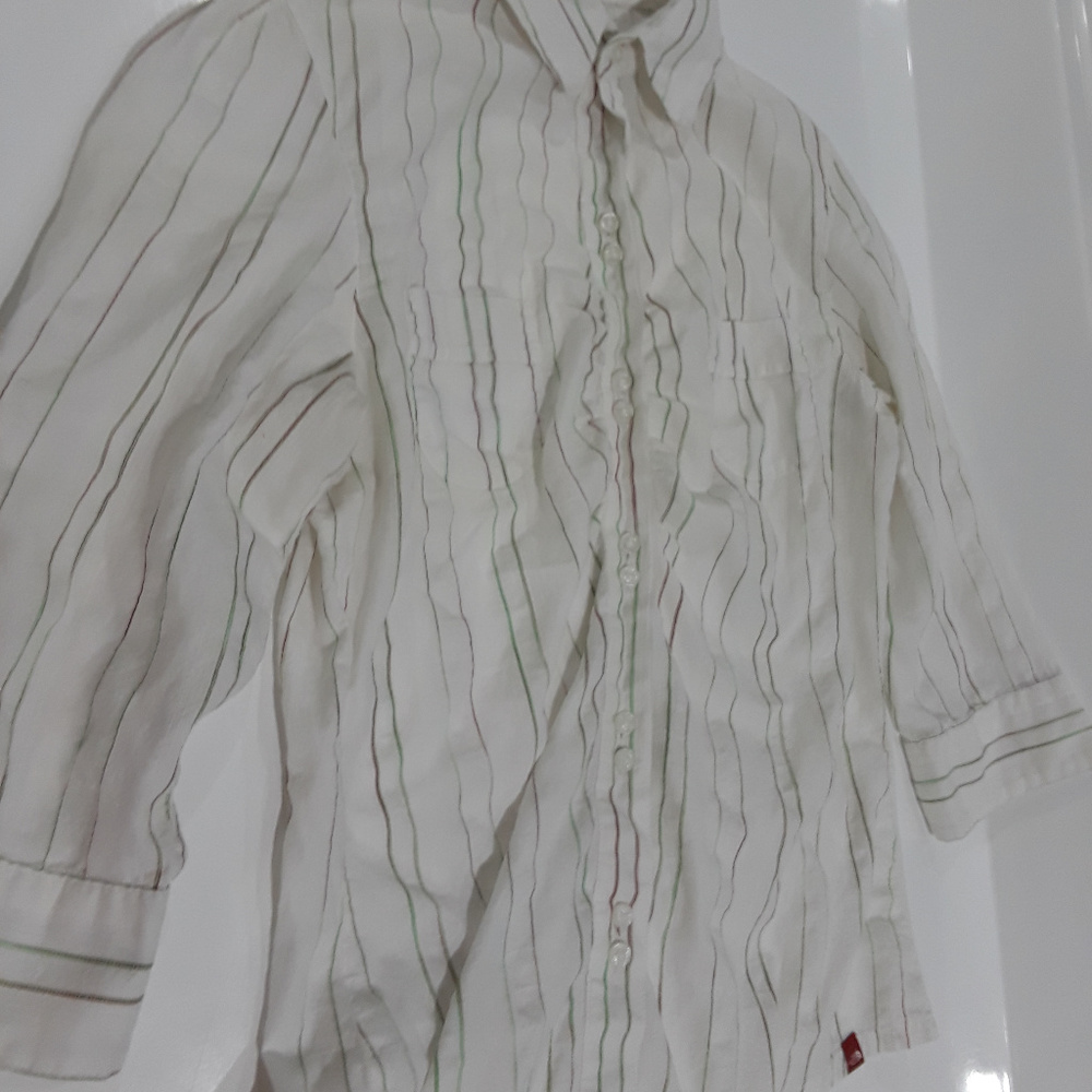 The North Face white striped blouse